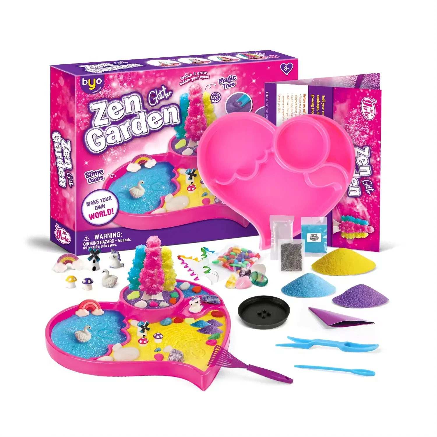 DIY Crystal Growing Tree & Glitter Sand Garden Set, Sensory Play Toy with for kids in Kuwait